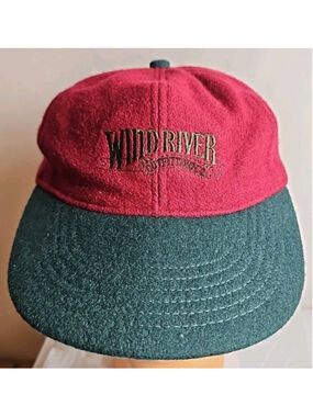Vintage Wind River Outfitting Adjustable Wool Leather Strap Hat Made In Canada